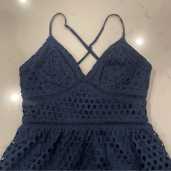 Abercrombie & Fitch Blue Eyelet Mini Dress - Picture 5 of 13